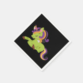 Cute Frankenstein Unicorn Halloween Servet (Hoek)