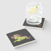 Cute Frankenstein Unicorn Halloween Stenen Onderzetter (Zijkant)