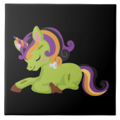 Cute Frankenstein Unicorn Halloween Tegeltje (Voorkant)