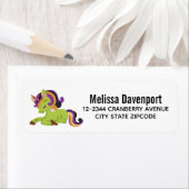 Cute Frankenstein Unicorn Halloween Tekenlabel Etiket (Insitu)