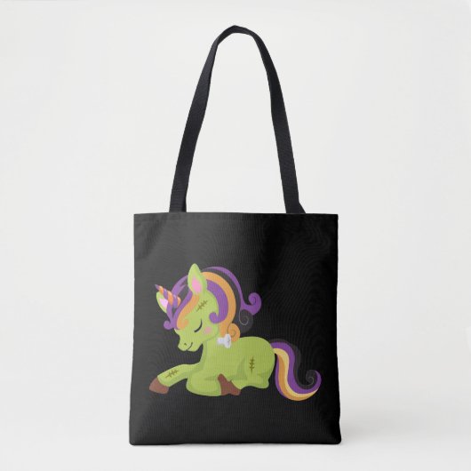 Cute Frankenstein Unicorn Halloween Tote Bag (Voorkant)
