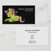 Cute Frankenstein Unicorn Halloween Visitekaartje (Voorkant / Achterkant)