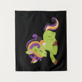 Cute Frankenstein Unicorn Halloween Wandkleed