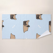 Cute franse buldog puppy die naadloos slaapt badhanddoek (Badhanddoek)