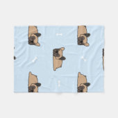 Cute franse buldog puppy die naadloos slaapt fleece deken (Voorkant (Horizontaal))