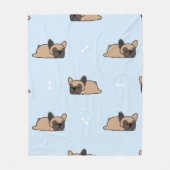 Cute franse buldog puppy die naadloos slaapt fleece deken (Voorkant)