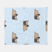 Cute franse buldog puppy die naadloos slaapt fleece deken (Voorkant (Horizontaal))