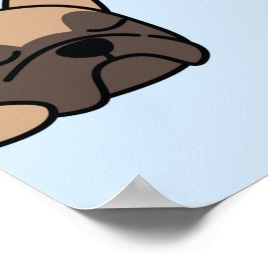 Cute franse buldog puppy die naadloos slaapt poster (Hoek)