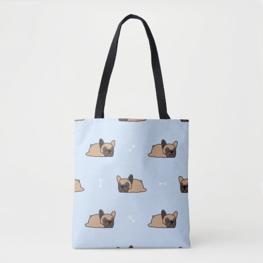 Cute franse buldog puppy die naadloos slaapt tote bag (Voorkant)