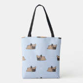 Cute franse buldog puppy die naadloos slaapt tote bag (Achterkant)