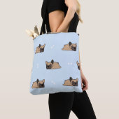 Cute franse buldog puppy die naadloos slaapt tote bag (Dichtbij)