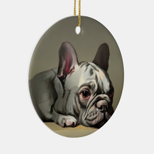 Cute franse bulldog keramisch ornament (Rechts)