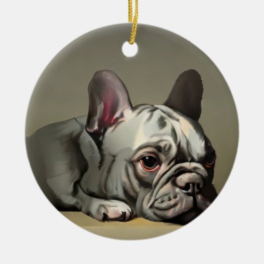 Cute franse bulldog keramisch ornament (Voorkant)