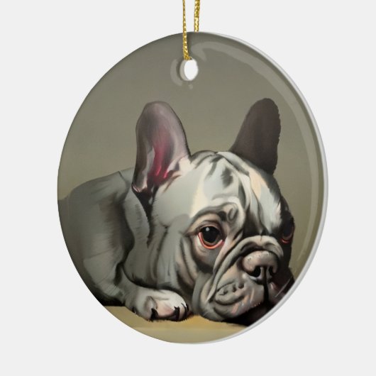 Cute franse bulldog keramisch ornament (Links)