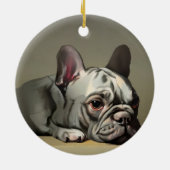 Cute franse bulldog keramisch ornament (Achterkant)
