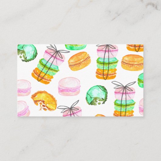 Cute franse macaron baby shower book request card informatiekaartje (Achterkant)