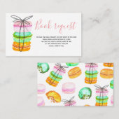 Cute franse macaron baby shower book request card informatiekaartje (Voorkant / Achterkant)