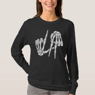 Cute Freaky Los Angeles Hand Sign Skeleton LA T-shirt