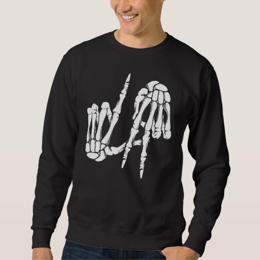 Cute Freaky Los Angeles Hand Sign Skeleton LA Trui (Voorkant)