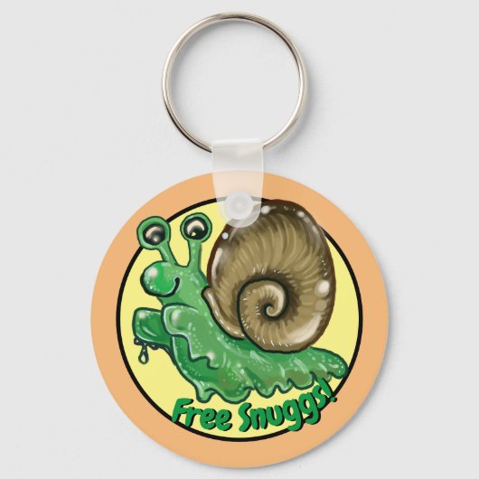 Cute Free Snuggs Snail Hug Emote Sleutelhanger (Voorkant)