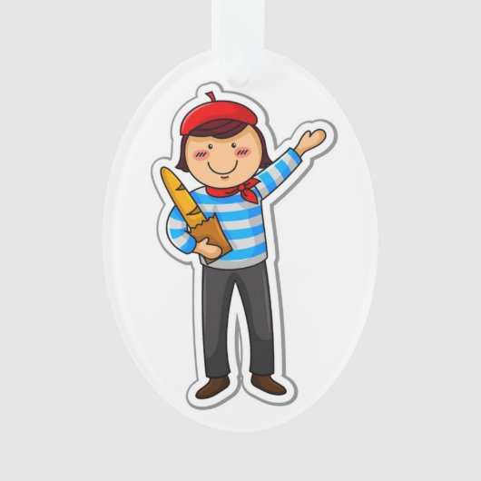 Cute French Boy Ornament (voorkant)
