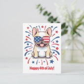 Cute French Bulldog, 4 juli Briefkaart (Staand voorkant)