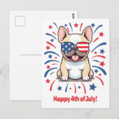 Cute French Bulldog, 4 juli Briefkaart (Voorkant / Achterkant)