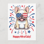 Cute French Bulldog, 4 juli Briefkaart (Voorkant)