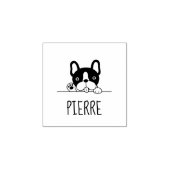 Cute French Bulldog Aangepaste Naam Rubberstempel (Afrduk)