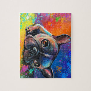 Cute French Bulldog art Puppy dog puzzle Legpuzzel