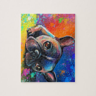 Cute French Bulldog art Puppy dog puzzle Legpuzzel