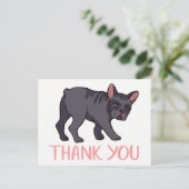 Cute French Bulldog Bedankt Frenchie Puppy Dog Briefkaart (Staand voorkant)