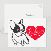 Cute French Bulldog Bedankt Frenchie Puppy Dog Briefkaart (Voorkant / Achterkant)