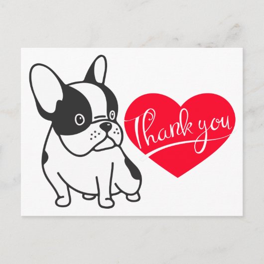 Cute French Bulldog Bedankt Frenchie Puppy Dog Briefkaart (Voorkant)
