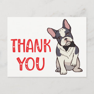 Cute French Bulldog Bedankt Frenchie Puppy Dog Briefkaart
