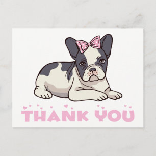 Cute French Bulldog Bedankt Frenchie Puppy Dog Briefkaart