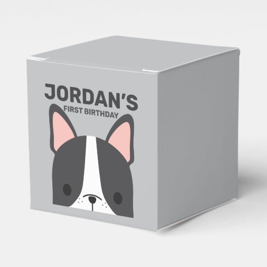 Cute French Bulldog Birthday Bedankdoosjes (Voorkant Zijde)