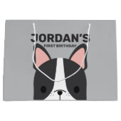 Cute French Bulldog Birthday Groot Cadeauzakje (Voorkant)