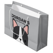 Cute French Bulldog Birthday Groot Cadeauzakje (Voorkant Gekanteld)