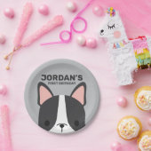 Cute French Bulldog Birthday Papieren Bordje (Feest)