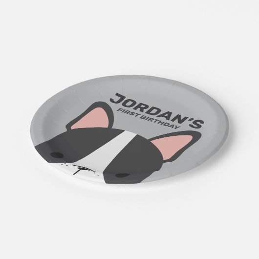 Cute French Bulldog Birthday Papieren Bordje (Gekanteld)