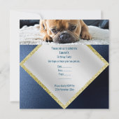 Cute French Bulldog Birthday Party INVITATION Kaart (Achterkant)