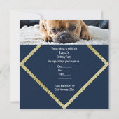 Cute French Bulldog Birthday Party INVITAY NAVY Kaart (Achterkant)