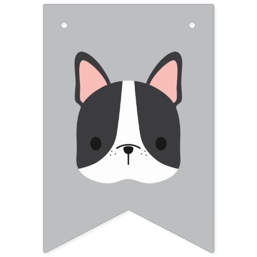 Cute French Bulldog Birthday Vlaggetjes (Eerste vlag)