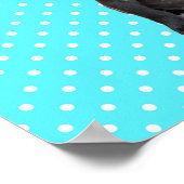 Cute French Bulldog Blue Polka Dots Poster (Hoek)