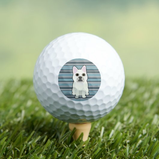 Cute French Bulldog Blue Striped Golfballen (Insitu Shirt)