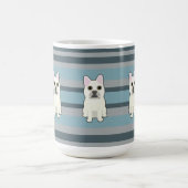 Cute French Bulldog Blue Striped Koffiemok (Center)