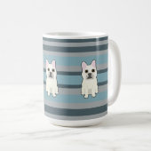 Cute French Bulldog Blue Striped Koffiemok (Voorkant rechts)