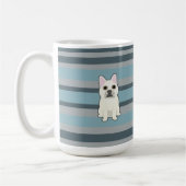 Cute French Bulldog Blue Striped Koffiemok (Links)