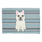 Cute French Bulldog Blue Striped Kussensloop (Voorkant)